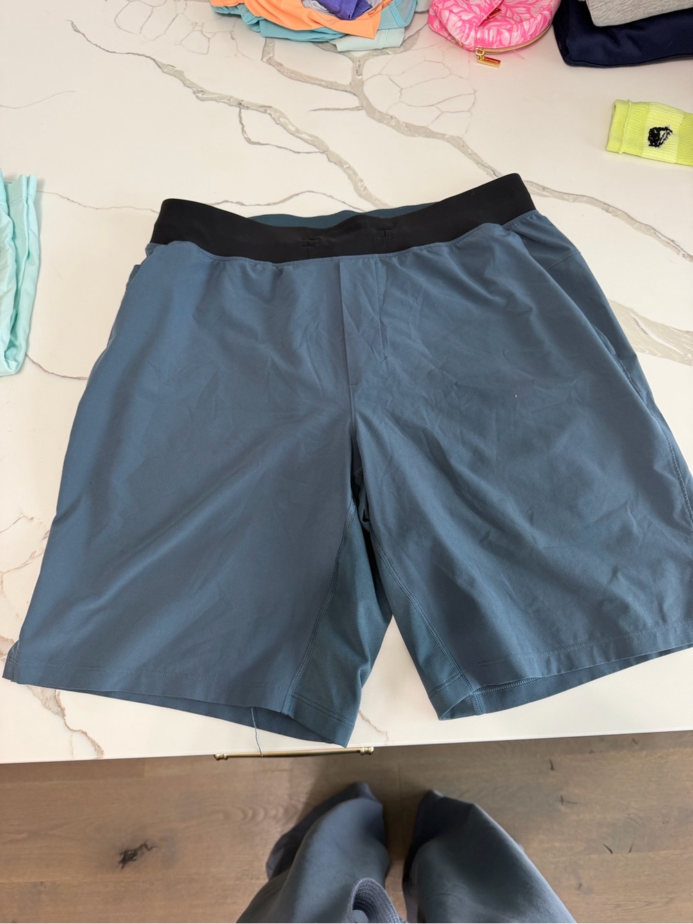 lululemon athletica Men's Athletic Shorts in Slate Blue with Black Waistband